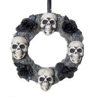 4 Skulls Halloween Wreath product