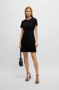 SLIM-FIT CREW-NECK DRESS IN STRETCH FABRIC product