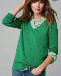 Embroidered-Dots V-Neck Sweater product