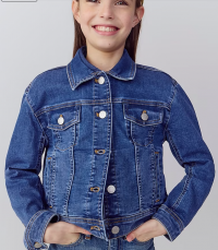 Girls' cropped denim trucker jacket product