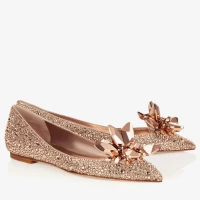 Attila Rose Gold Crystal Covered Pointy Toe Flats product