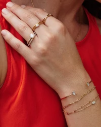 Caroline 14k Yellow Gold Band Ring in White Diamond product