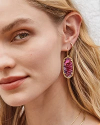 Elle Gold Drop Earrings in Light Burgundy Illusion product