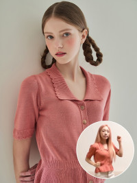 [Taeyeon Wearing] Summer Wave Knit Cardigan ( Pink ) product