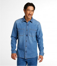Men's BeanFlex® Denim Shirt, Slightly Fitted Untucked Fit, Long-Sleeve product