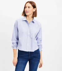 Striped Cropped Everyday Pocket Shirt product