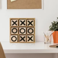 Wood Tic Tac Toe Game Board Tabletop Decor AMERICAN ART DÉCOR product
