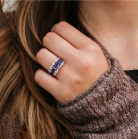RINA LIMOR Sterling Silver Created Blue & White Sapphire Three-Row Ring product