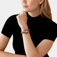 Michael Kors Mk Chain Lock Three-Hand Tortoise And Gold-Tone Stainless Steel Watch product