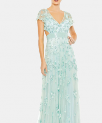 MAC DUGGAL Embellished Lace Up Flowy Gown product