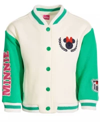DISNEY Toddler & Little Girls Minnie Mouse Varsity Bomber Jacket product
