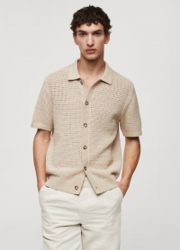 Openwork knit polo with buttons product
