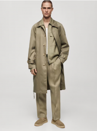 Belt cotton-blend trench product