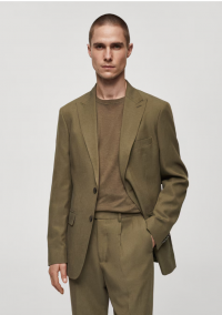 Slim fit linen and cotton suit jacket product
