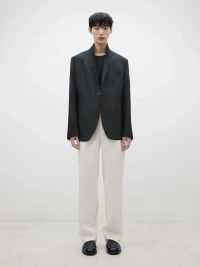 STRAIGHT-LEG DARTED LINEN TROUSERS - LIMITED EDITION product