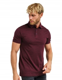 Maroon 100% Merino Wool Slim Fit Mens Polo Shirts Short Sleeve product