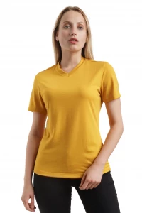 Gold Merino.tech Merino Wool T Shirt Women - 100% Merino Wool Base Layer Women Short Sleeve Tee product
