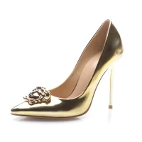 Women's Gold Patent Leather Stiletto Heel Pumps product