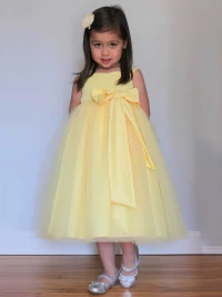 Fabulous A-line Yellow Tulle Sashes / Ribbons Square Neckline Flower Girl Dresses product