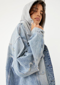 free people flawless hooded denim jacket product