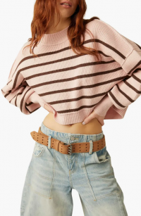 Easy Street Stripe Rib Crop Sweater Free People product