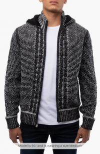 Hooded Full-Zip Mock Neck Sweater Jacket XRAY product