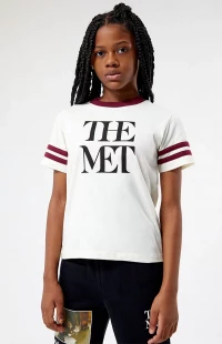 The Met x PacSun Kids Basic Varsity Stripe T-Shirt product