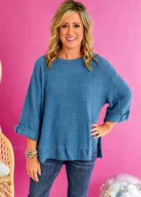 Above The Clouds Sweater - Teal Blue product