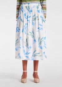 Women's Blue 'Tulip' Cotton-Silk Blend Skirt product