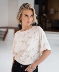 Heart blouse top LA CHARLOTTE Ivory product