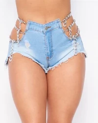 DRIPPIN' IN CHAINS DENIM SHORTS product