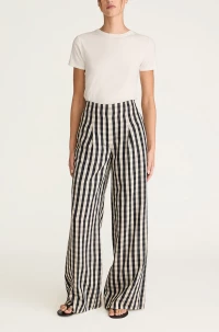 Gingham Twill High Waist Trouser product