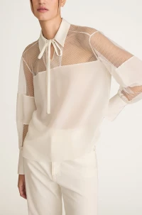 Crepe De Chine And Lace Popover Blouse product