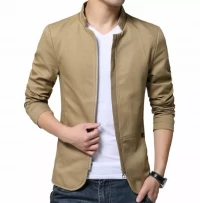 Stand Collar Solid Color Slim Fit Coat product