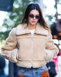 Kendall Jenner Cropped Shearling Leather Jacket product