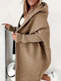 Long Sleeve Knit Hooded Cardigan product
