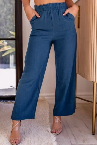 SLOW DOWN NAVY WIDE LEG PANTS product