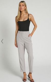 HERMIE PANTS - HIGH WAISTED CROPPED TAILORED PANTS IN GREY product