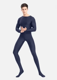 Mens Spandex Long Sleeve Unitard with Footed product