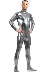 Speerise Mens Shiny Zentai Suit Footed Unitard product