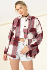 EFFORTLESS EASE PLAID PRINT SHACKET product