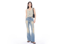 Long Faded Wash Bootcut Jeans product