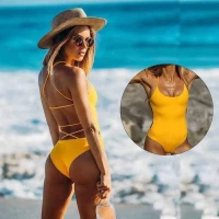 CROSS BRAIDED BACKLESS STRAPPY MONOKINI ONE PIECE SWIMSUIT product