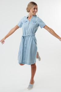 PATCH POCKET BUTTON DOWN DRESS product