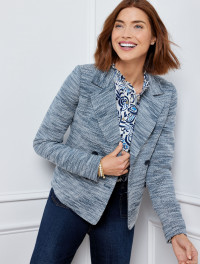 TWISTED TWILL TWEED CROPPED JACKET product