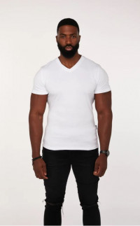 White V Neck Tapered Fit T-shirt product