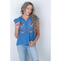 Cobalt Embroidered Top product