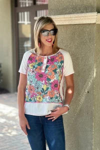 Amalia's Floral Ribbed Top product