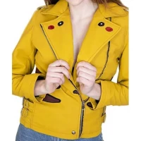 Pikachu Pokemon Yellow Leather Jacket product