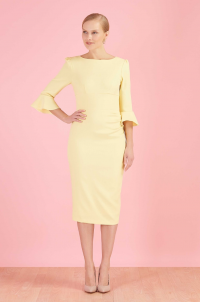 ODELLE 3/4 FLUTED SLEEVE PENCIL DRESS product